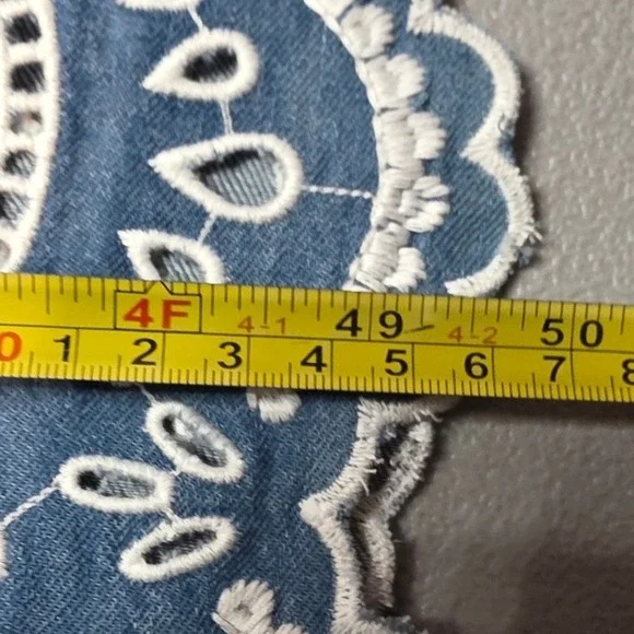 Anthropologie Womens XL Blue The Tommie Denim Eyelet Trim Dress NWT - Picture 12 of 14